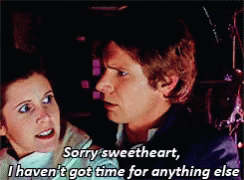 A Man And A Woman Are Looking At Each Other With The Words Sorry Sweetheart I Haven T Got Time For Anything Else GIF