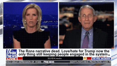 A Man And A Woman Are On Fox News Talking About The Rona Narrative GIF