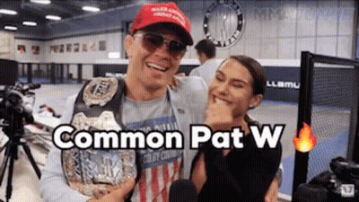 A Man And A Woman Are Posing For A Picture And The Caption Says Common Pat W. GIF