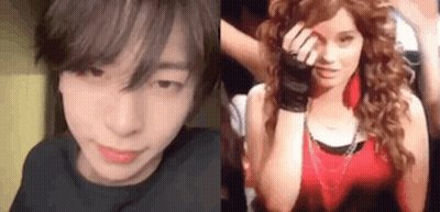 A Man And A Woman Are Posing For A Picture Together . GIF
