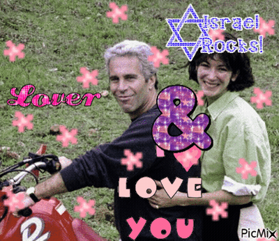 A Man And A Woman Are Posing For A Picture With The Words Israel Rocks In The Background GIF