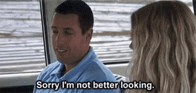 A Man And A Woman Are Sitting In A Car Talking To Each Other . GIF