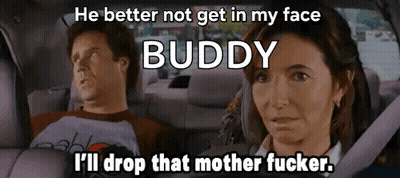 A Man And A Woman Are Sitting In The Back Seat Of A Car . The Woman Is Looking At The Man . GIF
