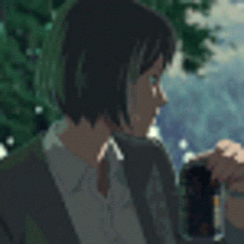 A Man And A Woman Are Sitting Next To Each Other Drinking From A Can Of Soda . GIF
