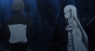 A Man And A Woman Are Standing Next To Each Other And The Man Is Holding The Woman 'S Hand GIF