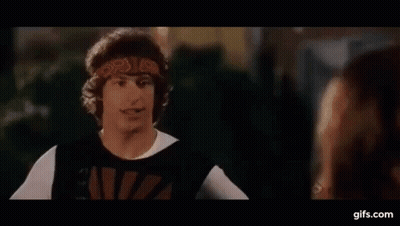 A Man And A Woman Are Standing Next To Each Other And The Man Says `` I Said You Look Shitty '' GIF