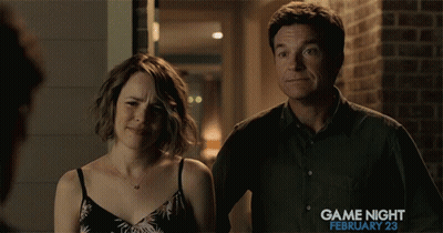 A Man And A Woman Are Standing Next To Each Other And The Woman Is Crying And Says Oh Boy GIF