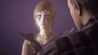 A Man And A Woman Are Standing Next To Each Other GIF