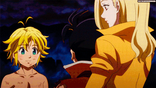 A Man And A Woman Are Standing Next To Each Other In An Anime Scene . GIF