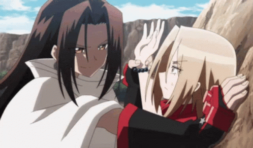 A Man And A Woman Are Standing Next To Each Other In An Anime Scene GIF