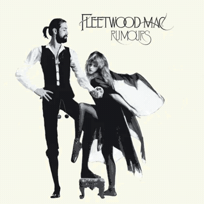 A Man And A Woman Are Standing Next To Each Other On The Cover Of Fleetwood Mac 'S Album Rumours . GIF