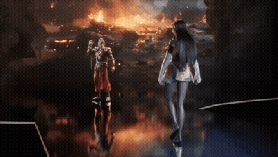 A Man And A Woman In A Video Game Scene GIF
