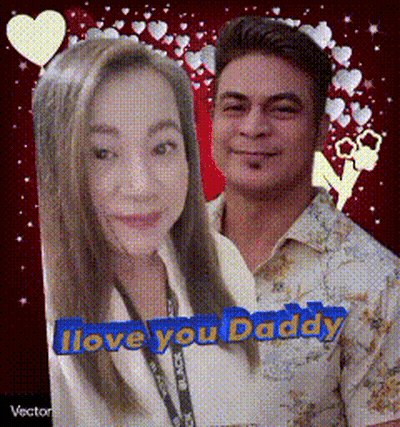 A Man And A Woman With The Words I Love You Daddy On The Bottom GIF