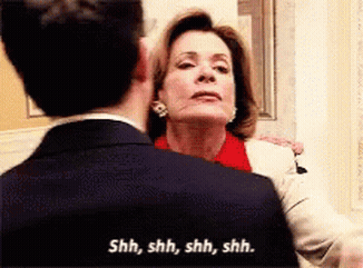 A Man And Woman Are Hugging And The Woman Says Shh Shh Shh Shh GIF