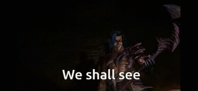 A Man And Woman Are Standing Next To Each Other With The Words We Shall See Above Them GIF