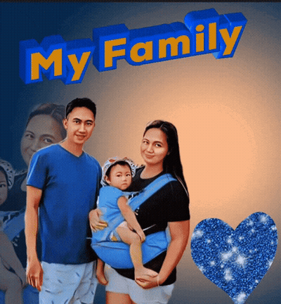 A Man And Woman Holding A Baby With The Words My Family Behind Them GIF