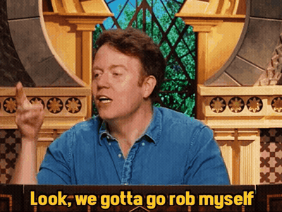 A Man Behind A Podium With The Words Look We Gotta Go Rob Myself GIF