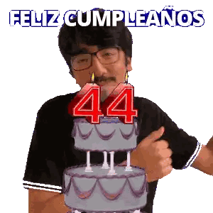 A Man Blowing Out Candles On A Cake That Says Feliz Cumpleanos Sticker