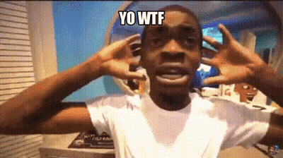 A Man Covering His Ears With His Hands And The Words Yo Wtf Written Above Him GIF