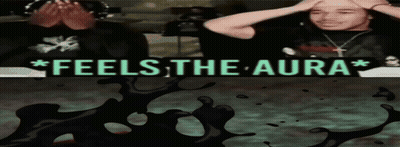 A Man Covering His Face With His Hands And The Words " Feels The Aura " On The Bottom GIF