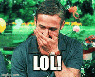 A Man Covering His Mouth With His Hand And The Words Lol Written On The Bottom GIF
