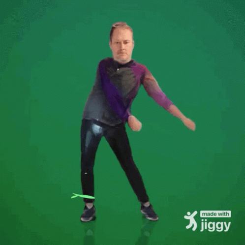 A Man Dancing With The Words Booyah Made With Jiggy GIF