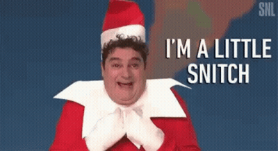 A Man Dressed As A Cat In The Hat Is Saying `` I 'M A Little Snitch '' . GIF