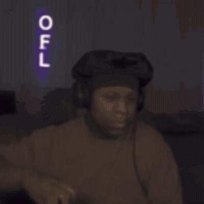 A Man Drinking From A Bottle With A Neon Sign That Says Off In The Background GIF