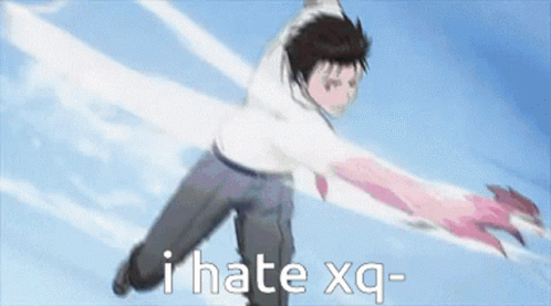 A Man Flying Through The Air With The Words I Hate Xq GIF