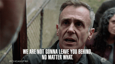 A Man From Chicago Fire Says " We Are Not Gonna Leave You Behind " GIF