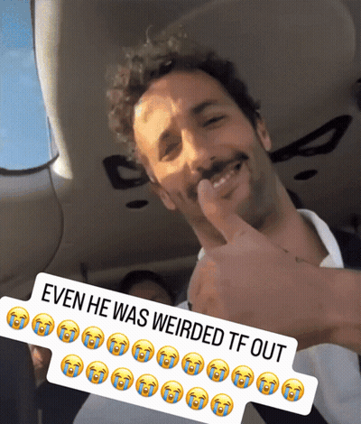 A Man Giving A Thumbs Up Next To A Sticker That Says Even He Was Weirded Tf Out GIF