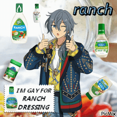 A Man Giving A Thumbs Up Next To Ranch Dressing Bottles GIF
