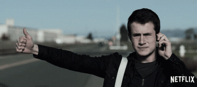 A Man Giving A Thumbs Up While Talking On A Cell Phone With A Netflix Logo In The Corner GIF