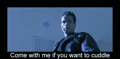 A Man Giving A Thumbs Up With The Words Come With Me If You Want To Cuddle Underneath Him GIF