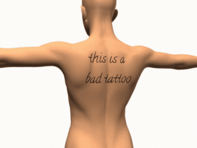 A Man Has A Bad Tattoo On His Back GIF