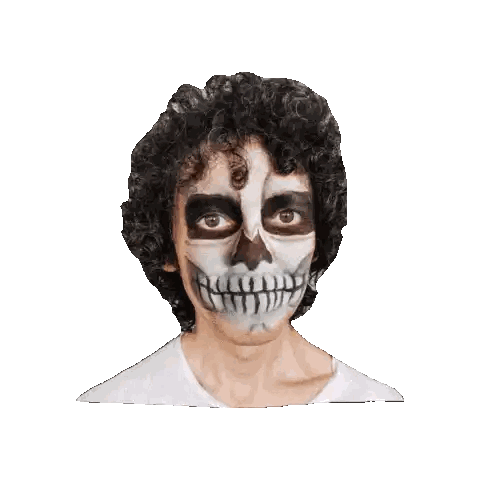 A Man Has His Face Painted To Look Like A Skull Sticker