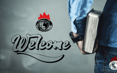 A Man Holding A Bible With The Words Welcome Behind Him GIF