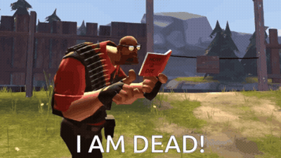 A Man Holding A Book That Says I Am Dead On It GIF