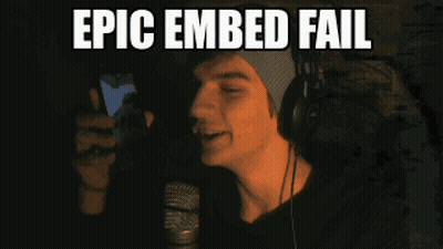 A Man Holding A Cell Phone With The Words Epic Embed Fail GIF