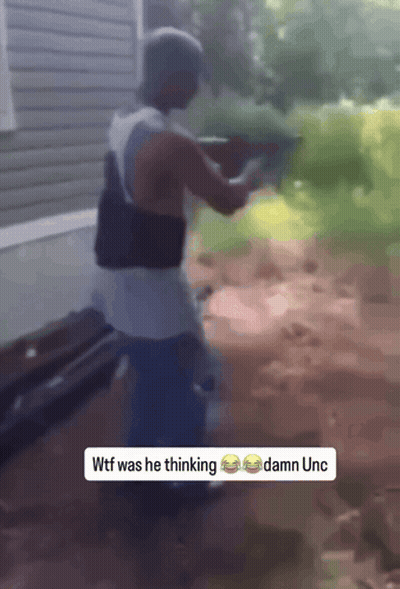 A Man Holding A Gun With A Caption That Says Wtf Was He Thinking GIF
