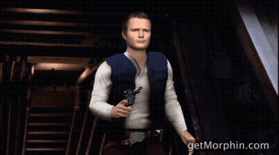 A Man Holding A Gun With The Website Getmorphin.com In The Bottom Right Corner GIF
