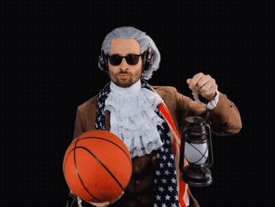 A Man Holding A Lantern And A Basketball In His Hands GIF