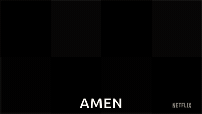 A Man Holding A Lit Match Next To Another Man With The Word Amen On The Bottom Right GIF