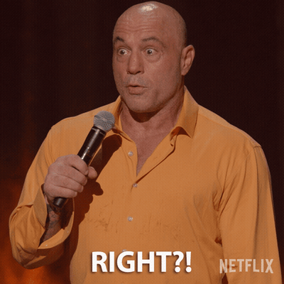 A Man Holding A Microphone With The Words Right Written On His Shirt GIF