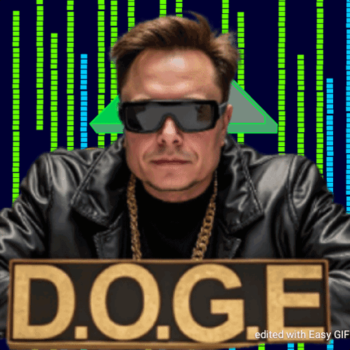 A Man Holding A Sign That Says D.o.g.e GIF