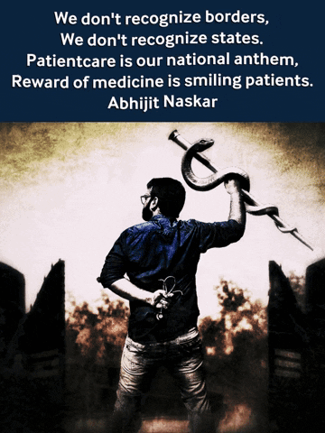 A Man Holding A Snake With A Quote By Abhijit Naskar On The Bottom GIF