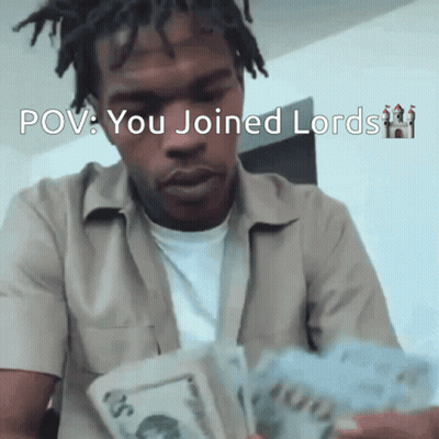A Man Holding A Stack Of Money With The Words Pov You Joined Lords Written Above Him GIF