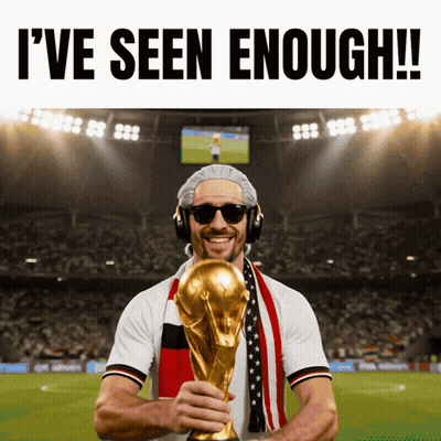 A Man Holding A Trophy With The Words I 'Ve Seen Enough At The Top GIF