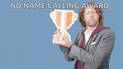 A Man Holding A Trophy With The Words " You Deserve A Trophy " GIF