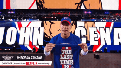 A Man Holds Up A Shirt That Says The Last Time Is GIF